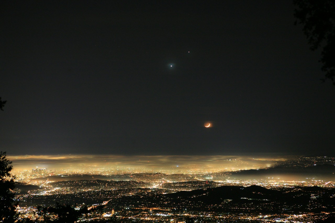 Photo - The Jupiter, Venus and Moon over LA 